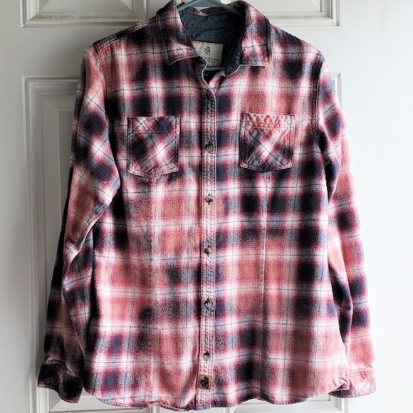 Upcycled Distressed Flannel Shirt JUSTIN LYNCH Country Music Graphic Tee Back - Picture 5 of 5